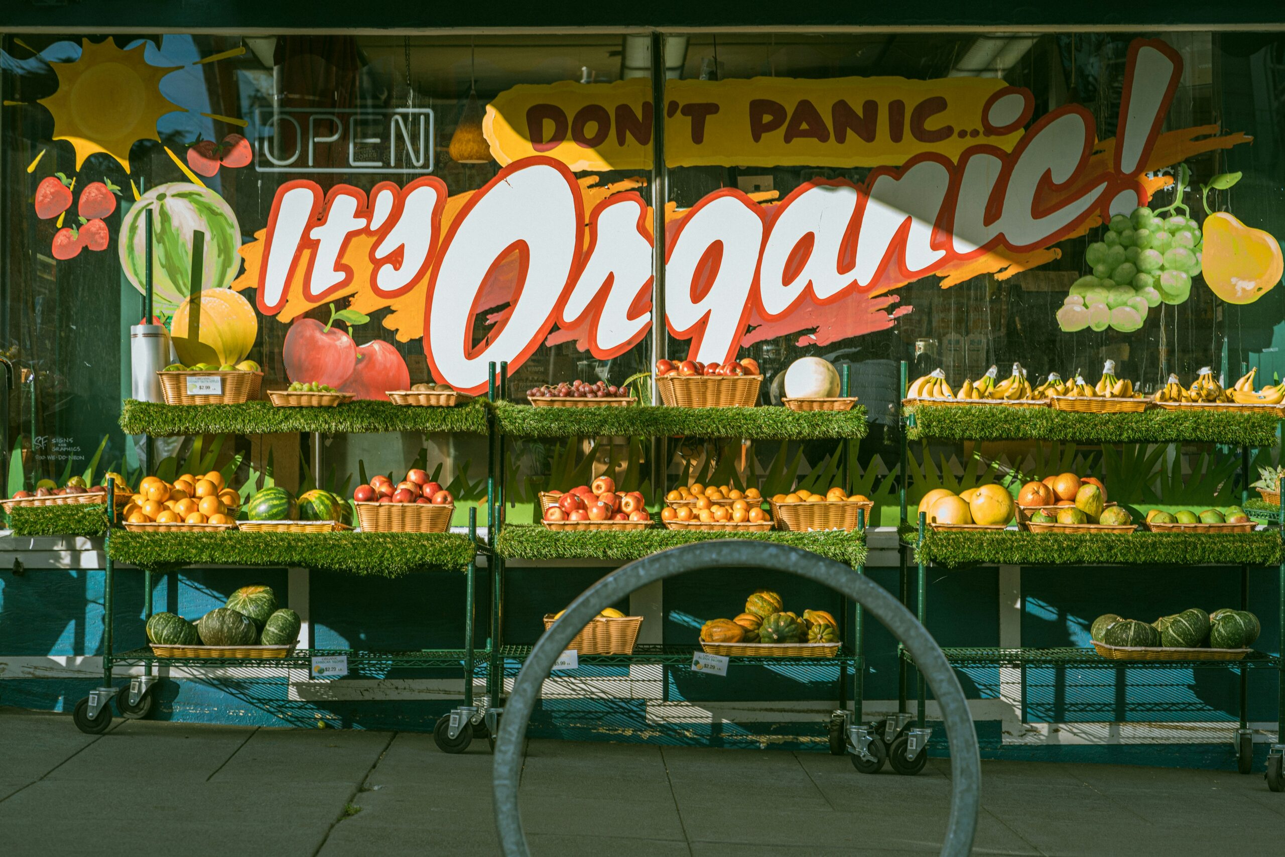 a display in a store filled with lots of fresh produce